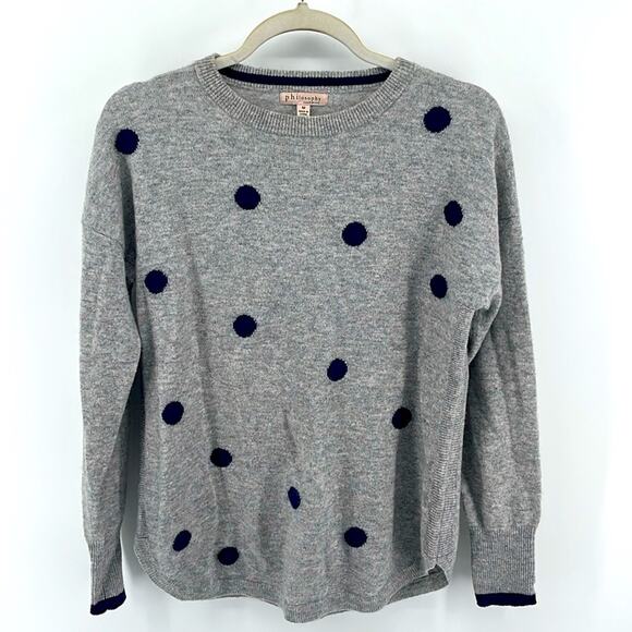 Philosophy 100% cashmere polka dot crewneck knit sweater sz M - Picture 1 of 6